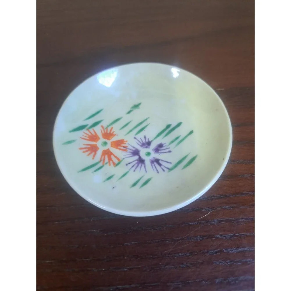 Vintage 1930s Minature Porcelain Floral Teacup And Saucer Set